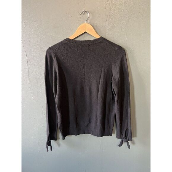 Banana Republic Womens Black Italian Wool Pullover Sweatshirt Size Medium - Picture 2 of 5